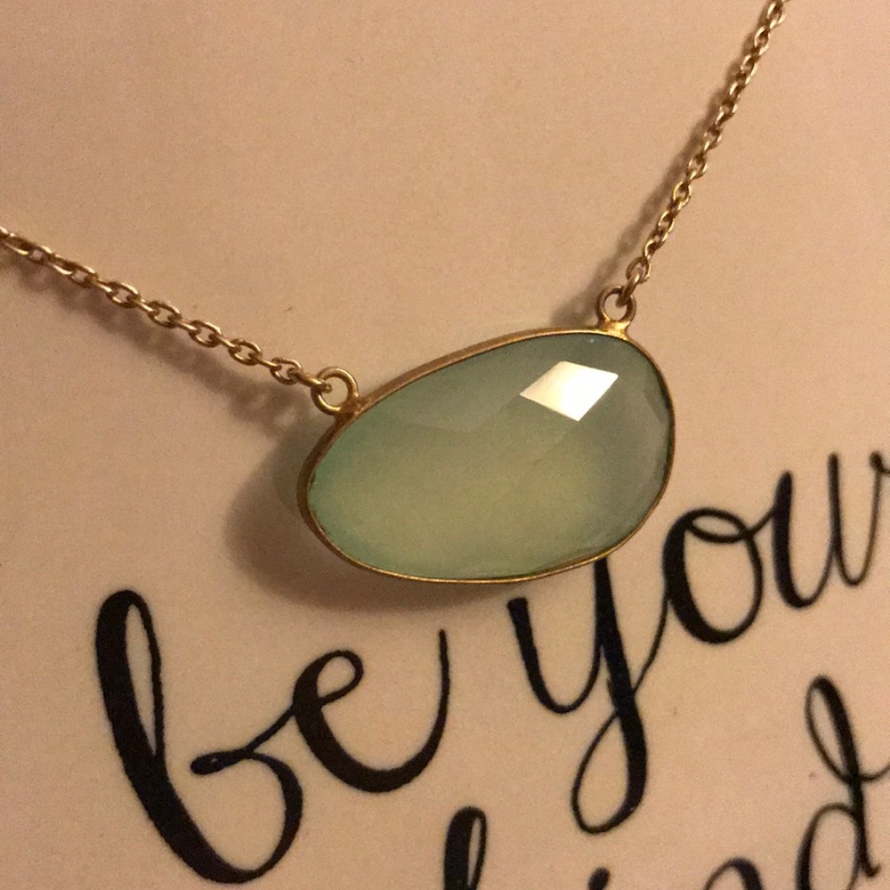 Ottoman Hands Aqua Chalcedony Necklace